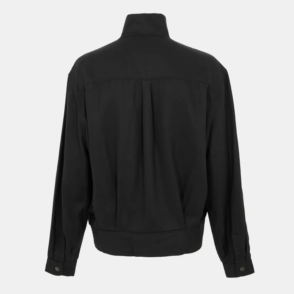 Our Legacy Men's Ribbed Cuffs Harrington Jacket in Draping Black, additional product view 2