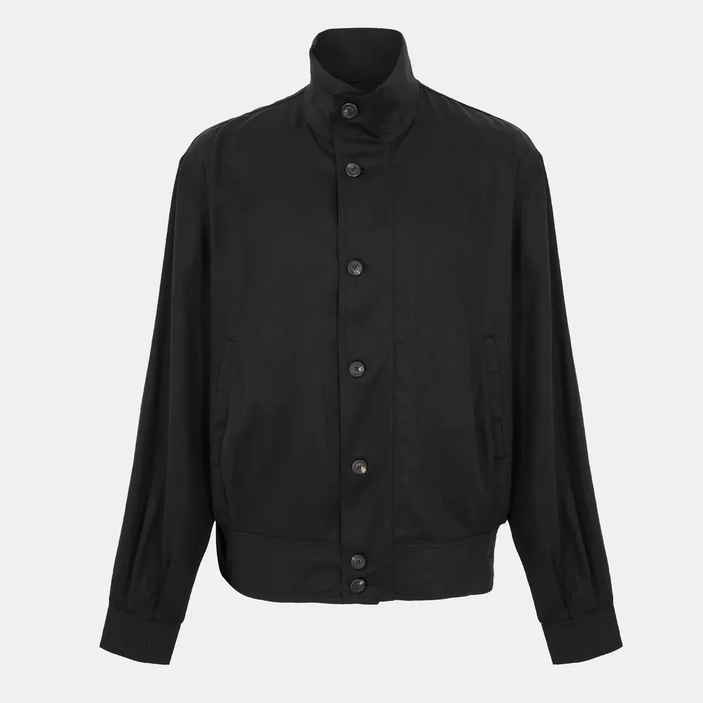 Our Legacy Men's Ribbed Cuffs Harrington Jacket in Draping Black – Clothing