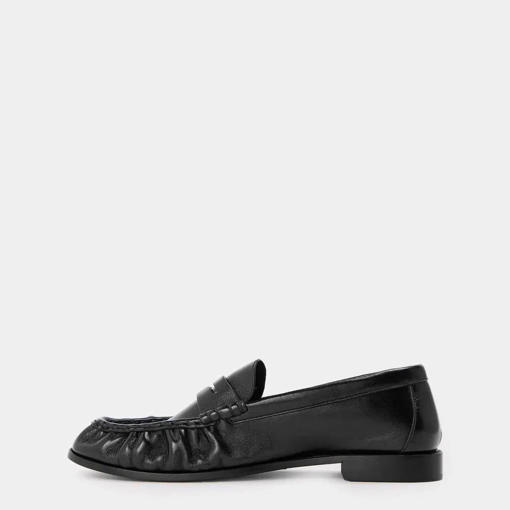 Saint Laurent Mens Le Supple Penny Loafers in Black, additional product view 2