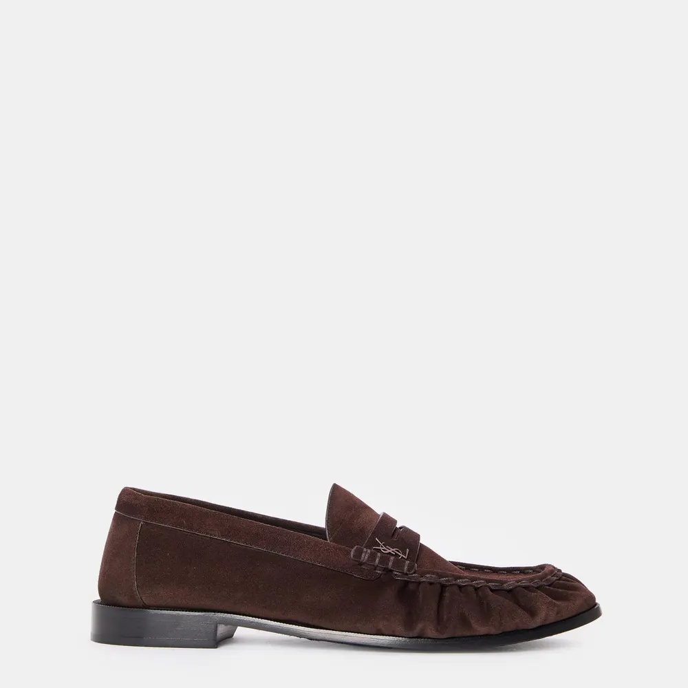 Saint Laurent Mens Le Supple Penny Loafers in Brown – Footwear