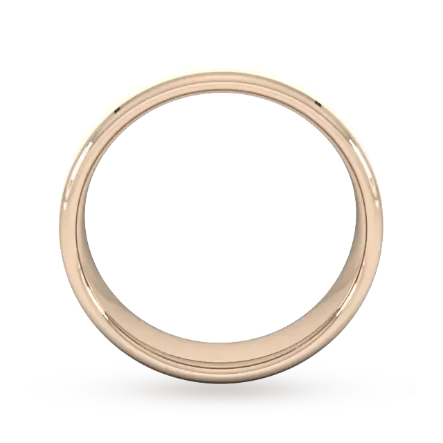 For Him 6mm Traditional Court Heavy Polished Chamfered Edges With Matt Centre Wedding Ring In 18 Carat Yellow Gold detail 3