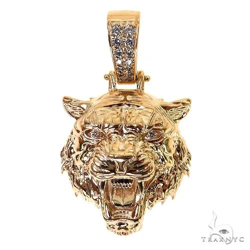 RINA - For Him CUSTOM CVD Tiger Head Pendant -Small 68962 in Rose Gold – Pendant
