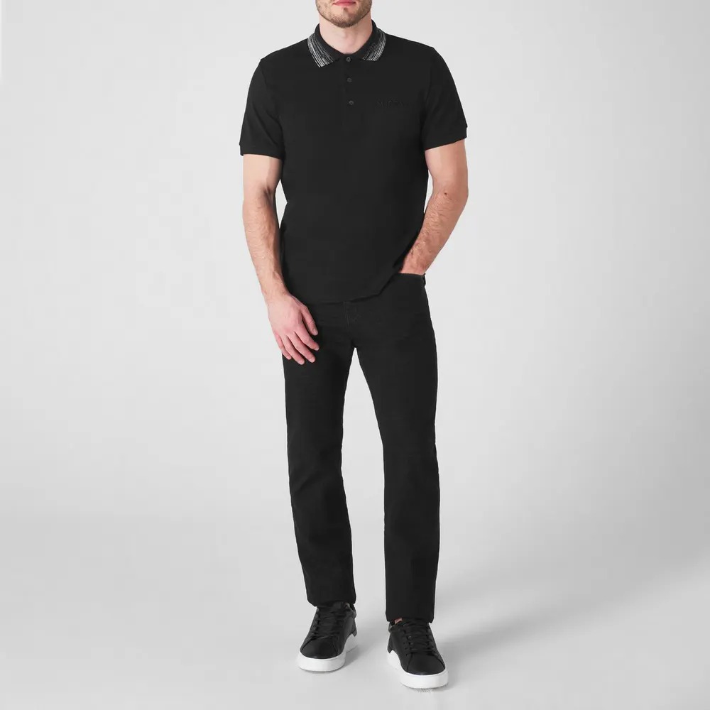 Missoni Logo Polo Shirt in Black S90NC, additional product view 3