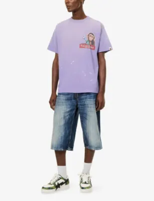 A BATHING APE SAINT Mxxxxxx X BAPE® Printed Cotton-Jersey T-Shirt detail 2