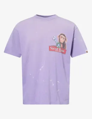 A BATHING APE SAINT Mxxxxxx X BAPE® Printed Cotton-Jersey T-Shirt