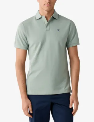 HACKETT Logo-Embroidered Short-Sleeve Cotton Polo detail 3