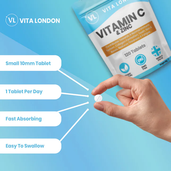 Vita London Vitamin C & Zinc 120mg 120 Tablets detail 3