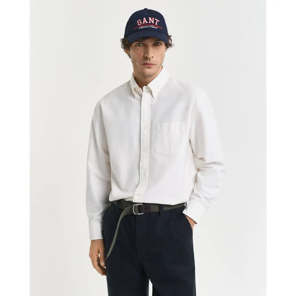 Gant Rel Heritage Oxford Shirt in Cream, additional product view 2