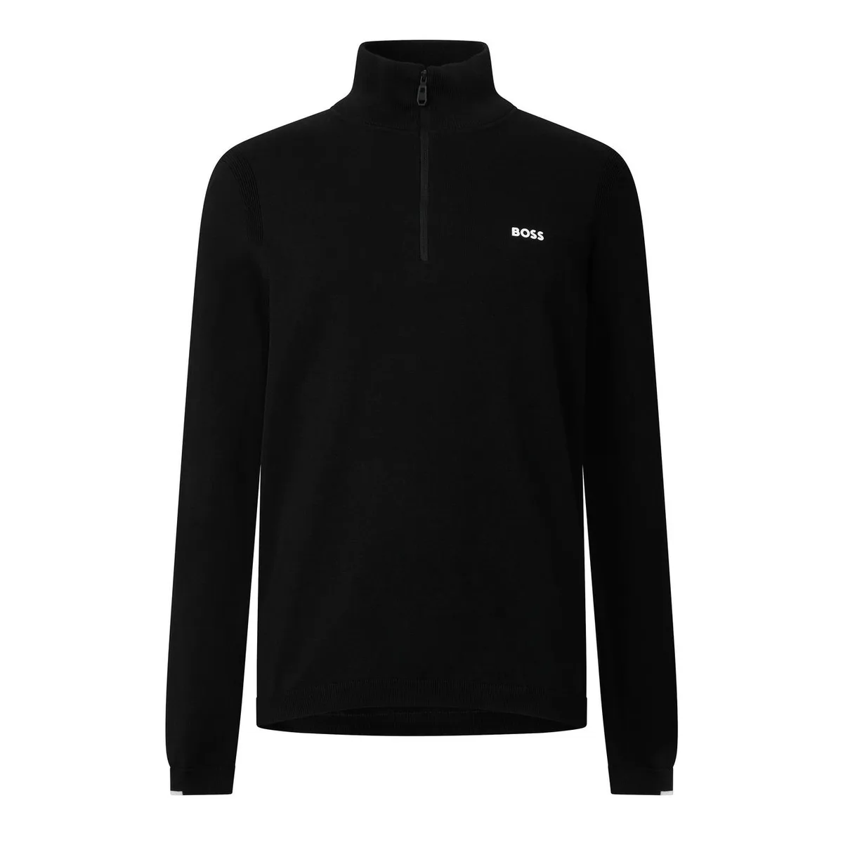 Boss Mens BOSS GREEN Quarter Zip Jumper with Logo Detail