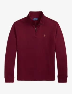 POLO RALPH LAUREN Brand-Embroidered Half-Zip Cotton Sweatshirt