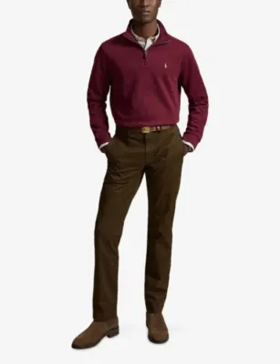 POLO RALPH LAUREN Brand-Embroidered Half-Zip Cotton Sweatshirt detail 2