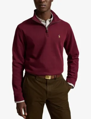 POLO RALPH LAUREN Brand-Embroidered Half-Zip Cotton Sweatshirt detail 3