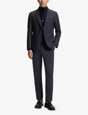 BOSS Removable-Lining Slim-Fit Wool-Blend Jacket detail 2