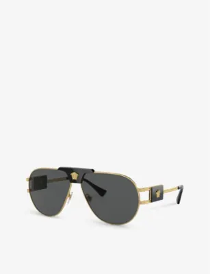 VERSACE VE2252 aviator-frame steel sunglasses in GOLD, additional product view 2