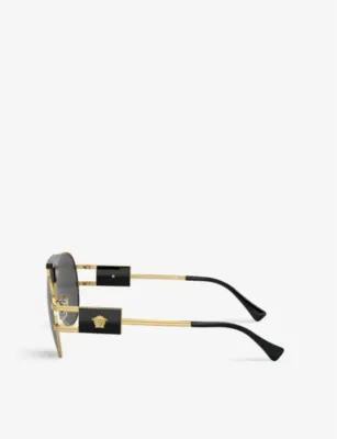 VERSACE VE2252 aviator-frame steel sunglasses in GOLD, additional product view 3