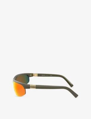 MIU MIU A02SF Oval-Frame Injected Sunglasses detail 2