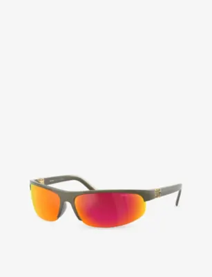 MIU MIU A02SF Oval-Frame Injected Sunglasses detail 3