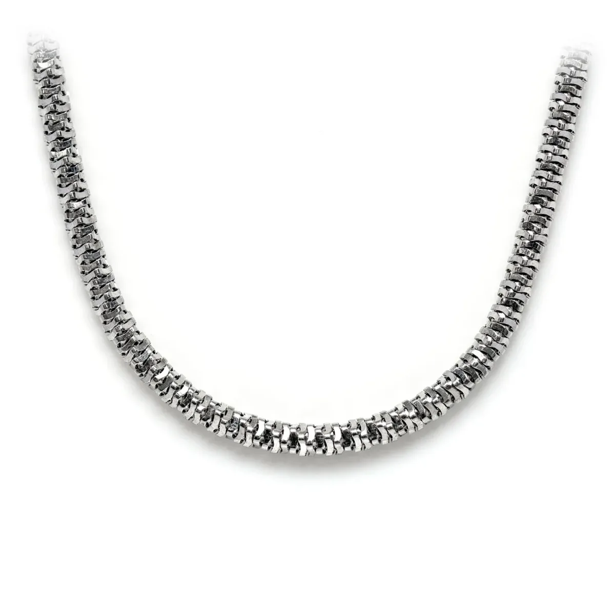 For Him Sterling Silver Rounded Jenga Chain in 3mm / 925 Sterling Silver / 16" – Chain