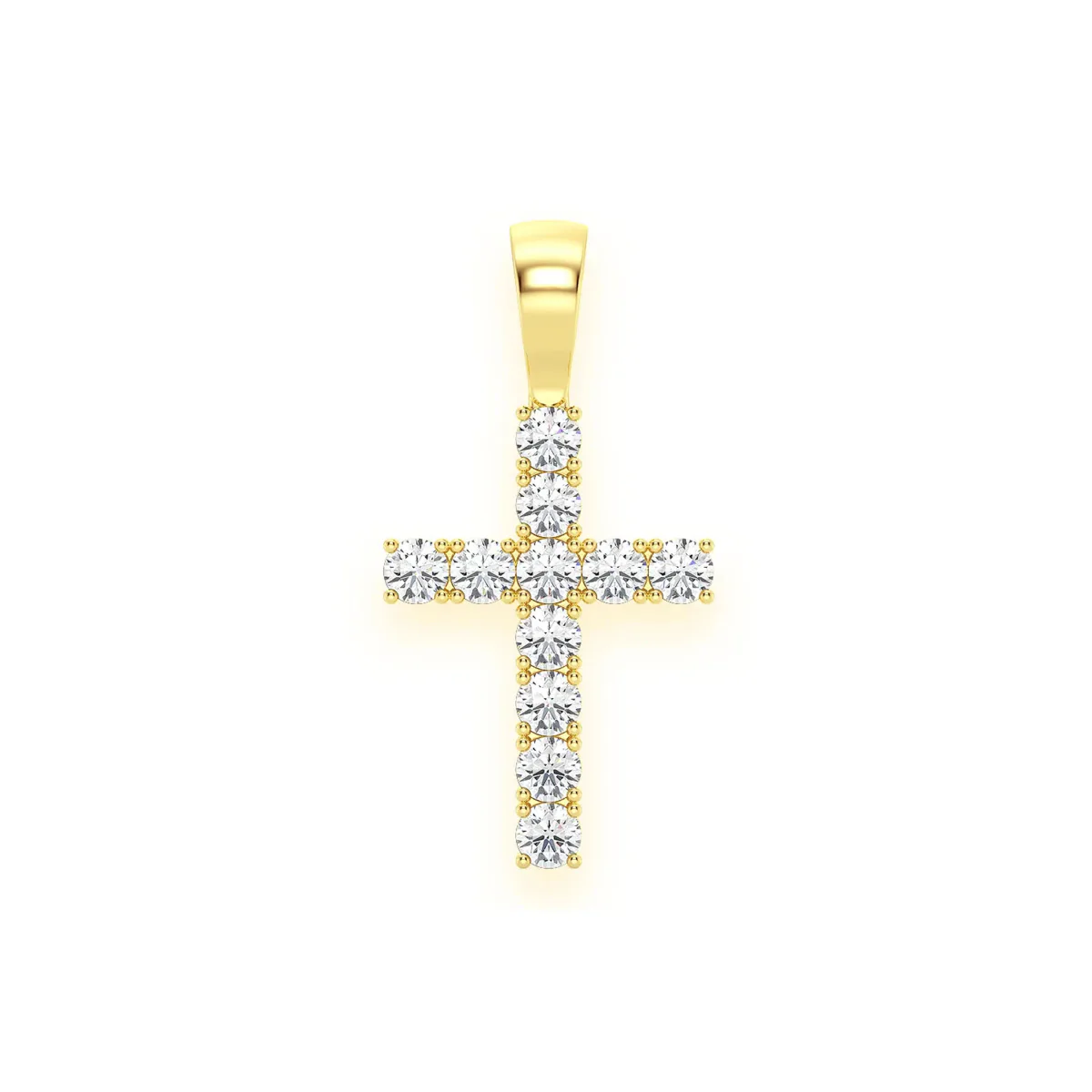 For Him Signature Diamond Cross in 1.00ctw / Yellow Gold / Natural Diamond – Pendant