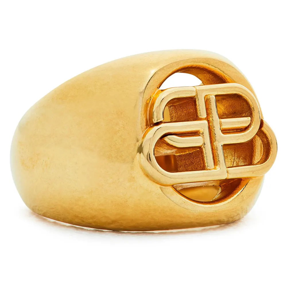 Balenciaga Bb Signet Ring in Gold 0705, additional product view 2