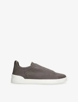 ZEGNA X3 Triple Stitch Woven Low-Top Trainers - EUR 45 / 11 UK MEN in GREY/DARK – Mens | Trainers | Lace up trainers