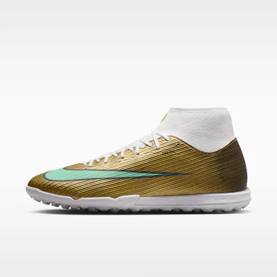 Nike Mercurial Superfly 11 Academy 'Kylian Mbappé' Turf High-Top Football Shoes - Metallic Gold/Green Glow