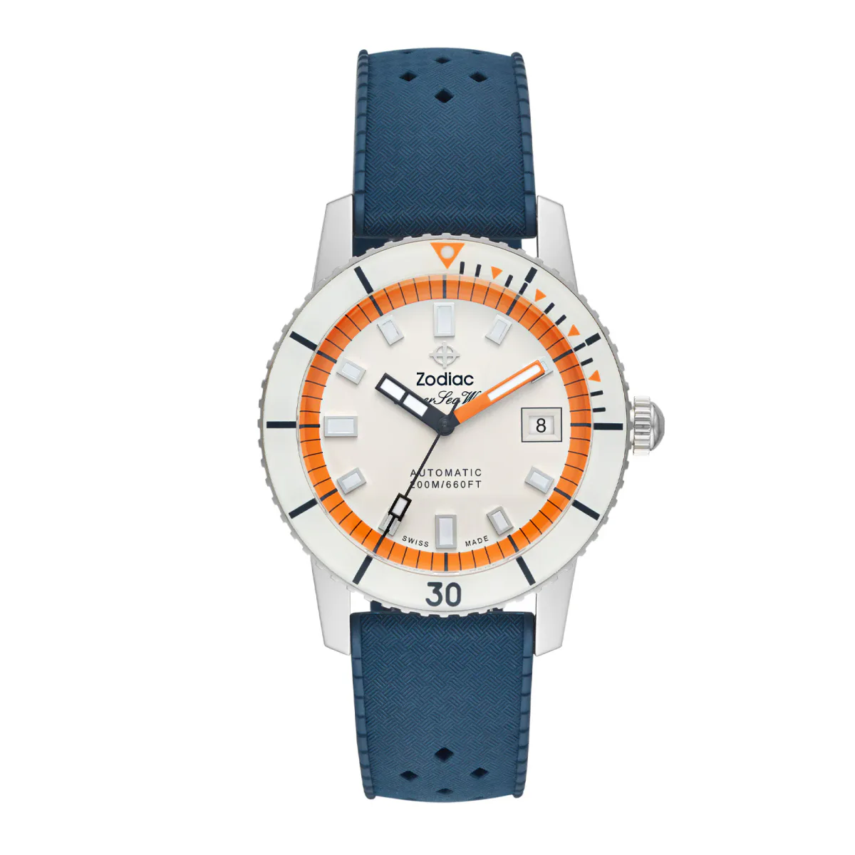 Zodiac Super Sea Wolf Compression Diver Automatic Rubber Strap Watch