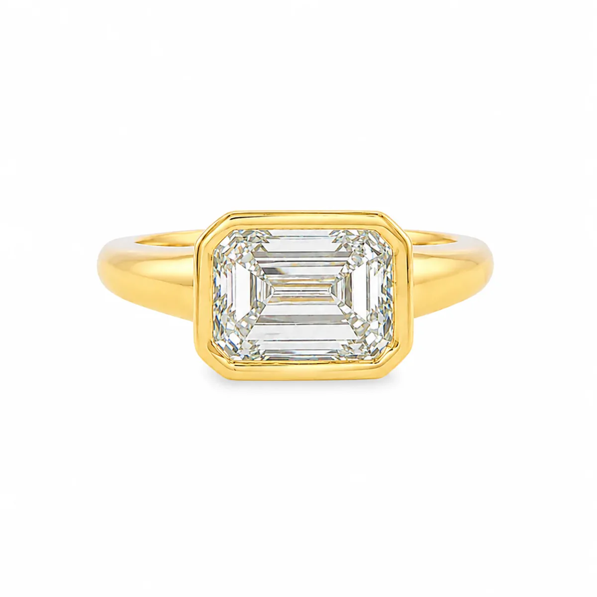 RINA - For Him CUSTOM CVD East West Bezel Emerald Ring 71523 in Rose / 4 – Ring