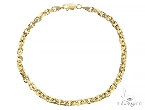 JALGAS - AMERICAS GOLD 14k Yellow Gold Diamond Cut Solid Anchor Link Bracelet 8.25 Inches 3mm 65554 in Yellow – Bracelet