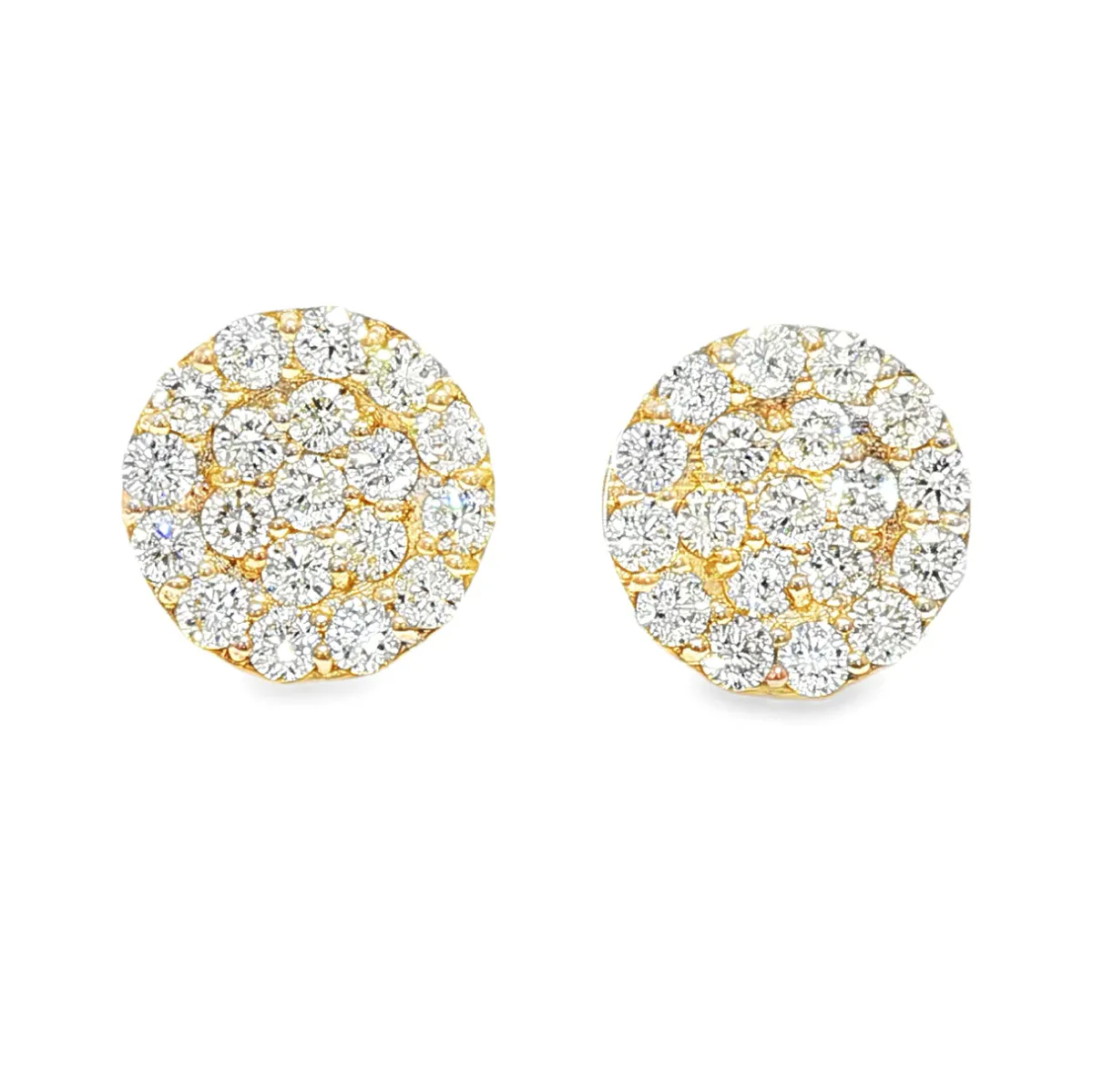 ANNA - CONSCIOUS DIAMONDS Classic Round Cluster Diamond Earrings 71121 in White Gold – Earrings