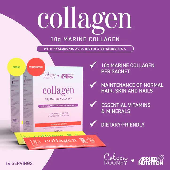 Applied Nutrition Coleen Rooney Marine Collagen 10,000mg Citrus Flavour 14 x 12.5g Sachets detail 2