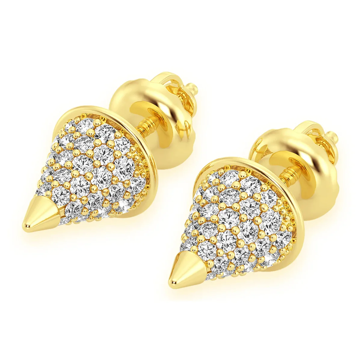 For Him Bullet Point Diamond Studs in Yellow Gold / Natural Diamond – Earring