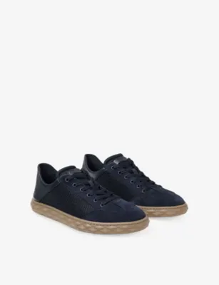 JIMMY CHOO Diamond Flex Panelled Leather Trainers - 5 in V MIDNIGHT MIX, additional product view 3