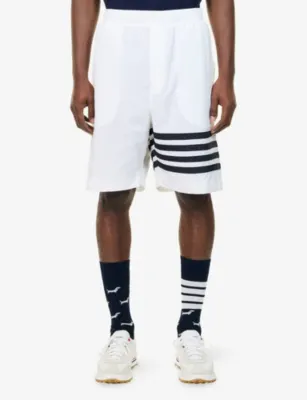 THOM BROWNE Brand-Stripe Ripstop Shorts detail 3