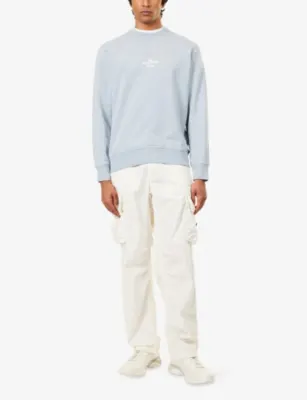 STONE ISLAND Archive-Print Brand-Print Cotton-Jersey Sweatshirt detail 2