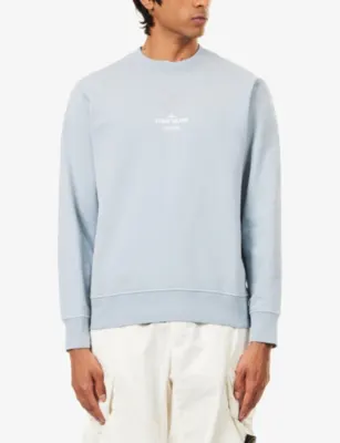 STONE ISLAND Archive-Print Brand-Print Cotton-Jersey Sweatshirt detail 3