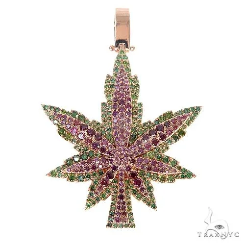 RINA - For Him CUSTOM 14K Gold Custom Made Weed Pendant 66769 in Rose Gold – Pendant
