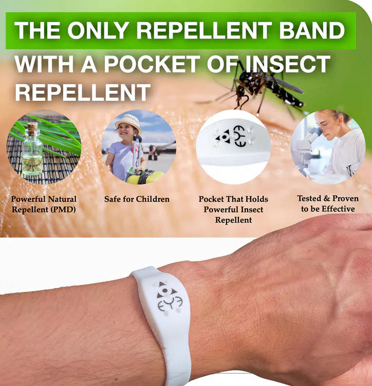 THEYE Mosquito & Insect Repellent Wrist Band - Adjustable one size fits all - Black, additional product view 3