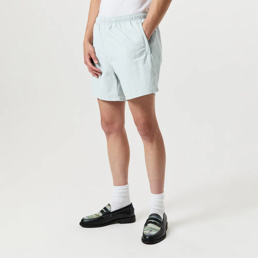 Our Legacy Men's Drape Swim Shorts in Sky Blue, additional product view 3