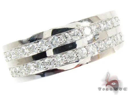 RINA - For Him FACTORY 2 Row White Gold Round Cut Prong Diamond Wedding Ring 25181 in Rose Gold / 8 – Ring