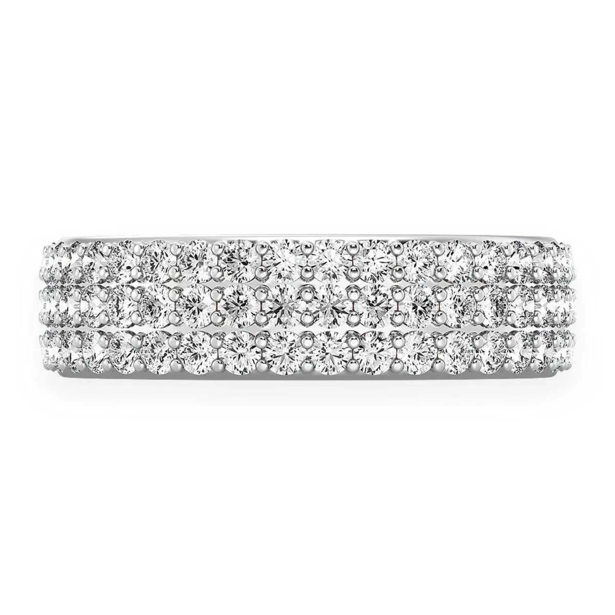 For Him Three Row Band Ring in White Gold / Natural Diamond – Ring
