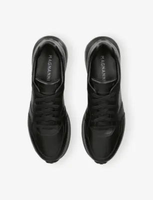 MAGNANNI Syros Leather Trainers - EUR 42 / 8 UK MEN in BLACK, additional product view 2
