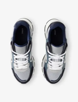 ARNE Circuit Suede, Leather And Mesh Trainers - EUR 43 / 9 UK MEN in BLUE OTHER, additional product view 2