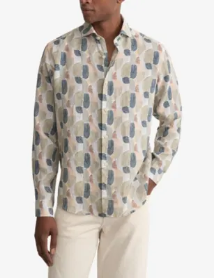 ETON Geometric-Print Casual-Fit Linen Shirt detail 3