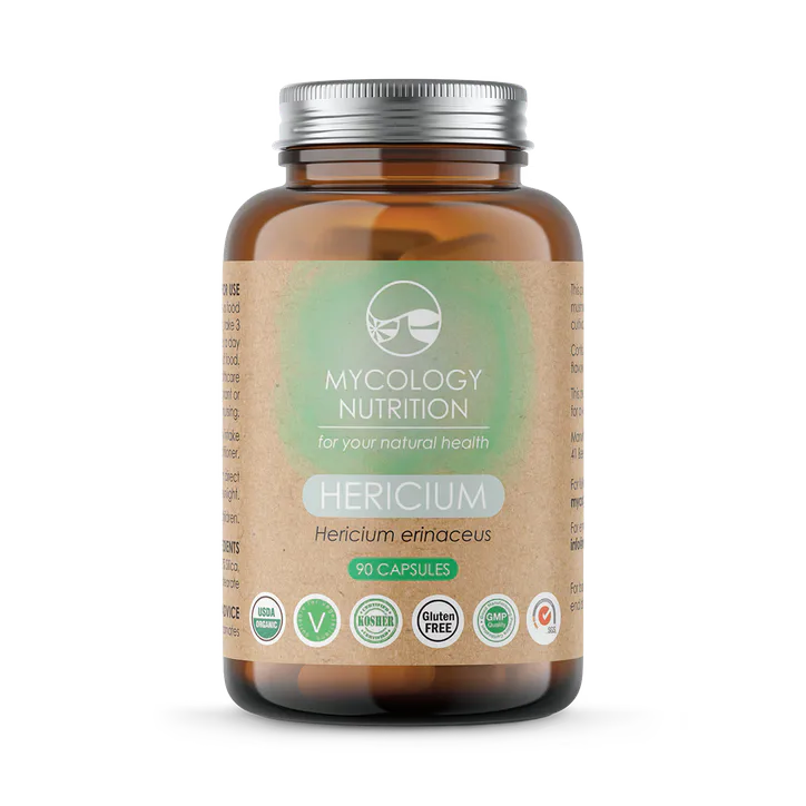 Mycology Nutrition Organic Hericium 450mg 90 Capsules - WM050 – Vitamins & Supplements > Supplements > Plant Sourced Supplements > Mushrooms & Functional Blends