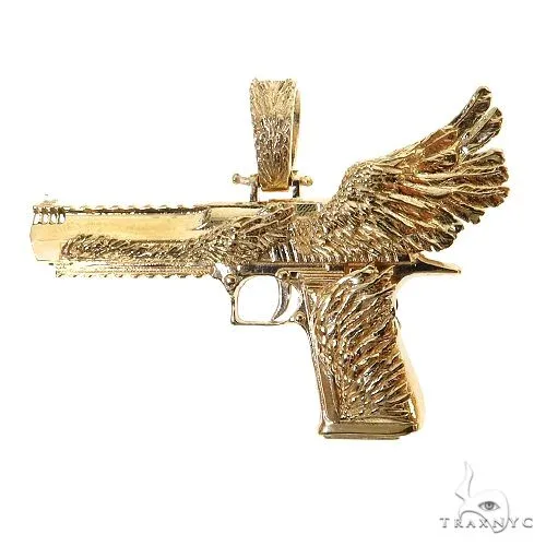 RINA - For Him DISCORD MAX 14K Gold Desert Eagle Gun Pendant - Small 69099 in Rose Gold – Pendant