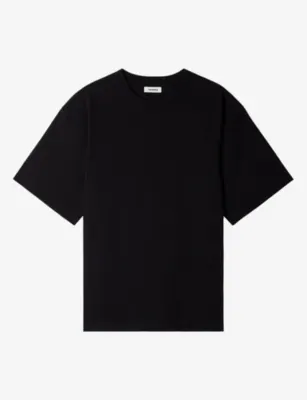 SANDRO Crewneck Relaxed-Fit Cotton T-Shirt - BLACK detail 2