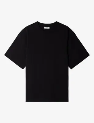 SANDRO Crewneck Relaxed-Fit Cotton T-Shirt - BLACK
