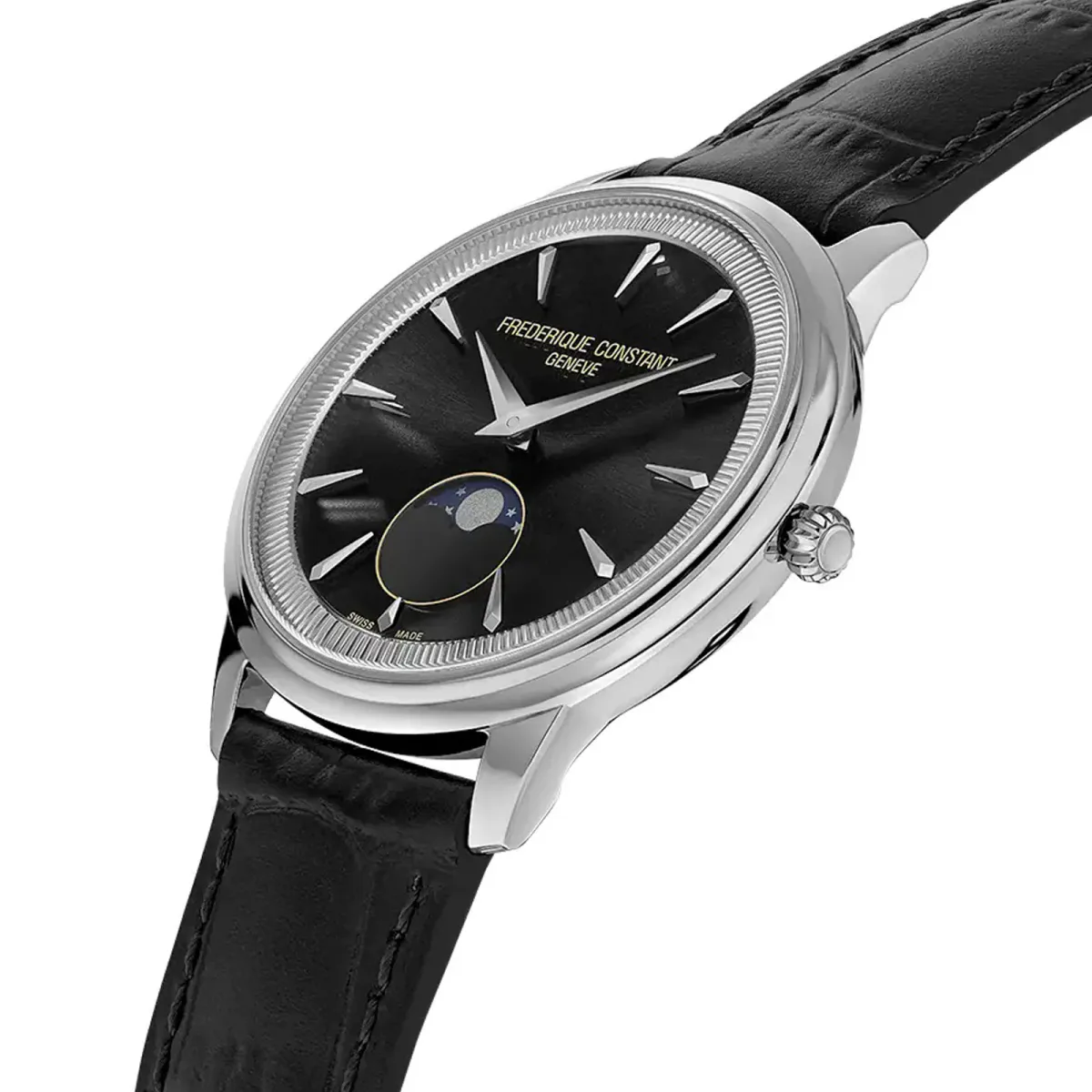 Frederique Constant Classics Moneta Moonphase 37mm Mens Watch Black in Black, additional product view 2