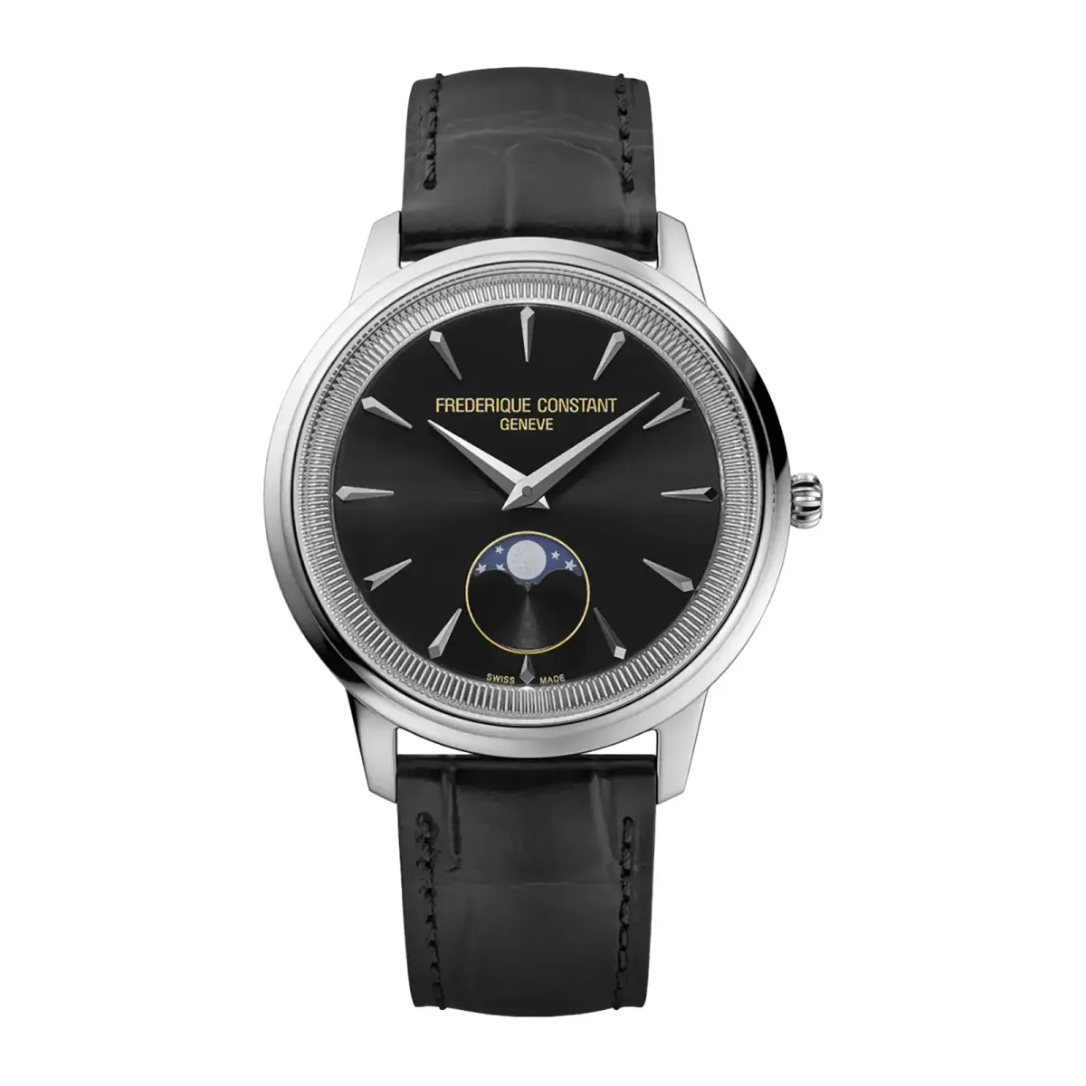 Frederique Constant Classics Moneta Moonphase 37mm Mens Watch Black